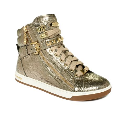 michael kors high top sneakers studded|Michael Kors denim sneakers.